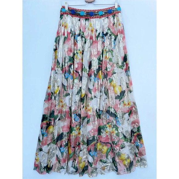 NWT Verb by Pallavi Singhee floral maxi Skirt Sz Small - Picture 5 of 11